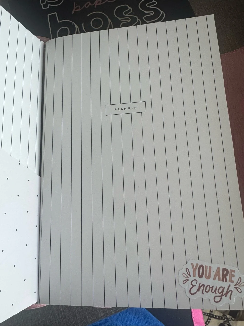 Soft Pink Happy Planner Folio Elegant Polka-Texture